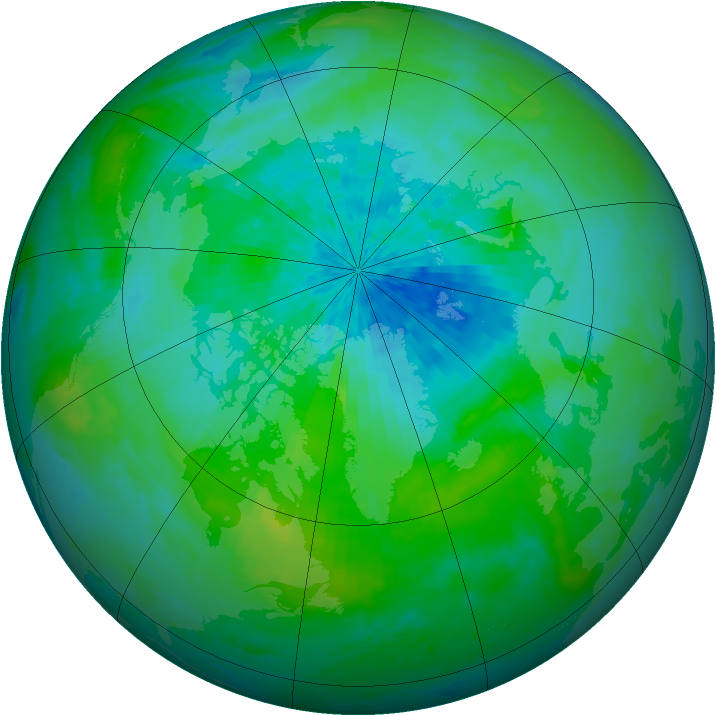 Arctic ozone map for 02 September 2004